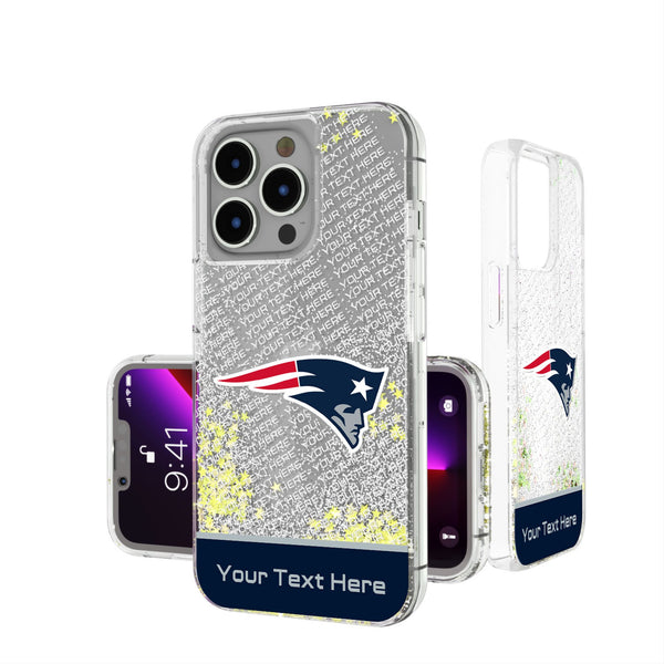 New England Patriots Personalized EndZone Plus iPhone Glitter Phone Case for Apple iPhone