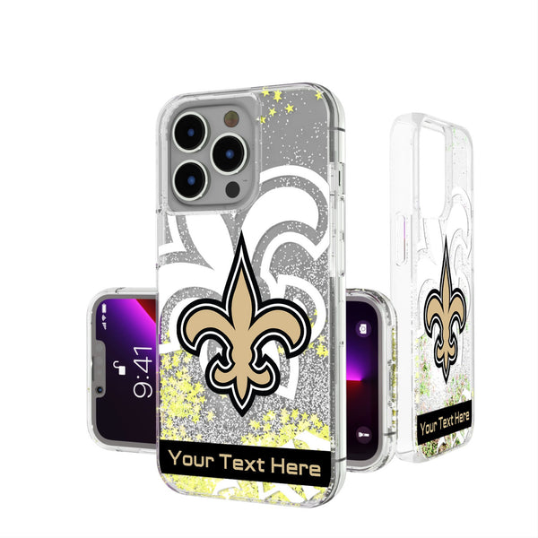 New Orleans Saints Personalized Tilt iPhone Glitter Phone Case for Apple iPhone