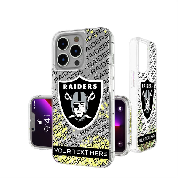 Las Vegas Raiders Personalized Tilt iPhone Glitter Phone Case for Apple iPhone