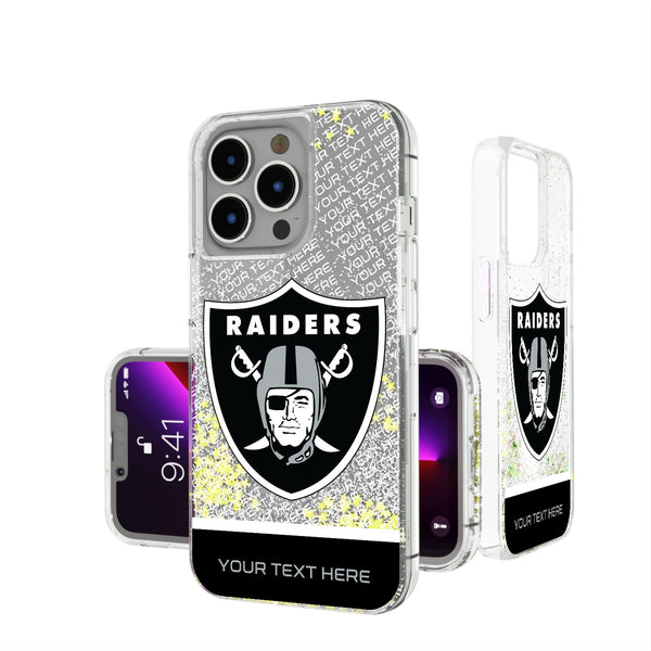 Las Vegas Raiders Personalized EndZone Plus iPhone Glitter Phone Case for Apple iPhone