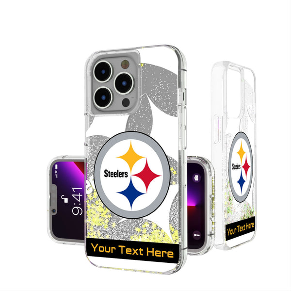 Pittsburgh Steelers Personalized Tilt iPhone Glitter Phone Case for Apple iPhone
