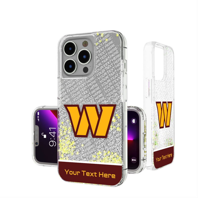 Washington Commanders Personalized EndZone Plus iPhone Glitter Phone Case for Apple iPhone