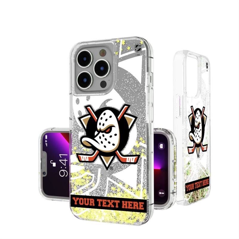 Anaheim Ducks Personalized Tilt iPhone Glitter Phone Case for Apple iPhone