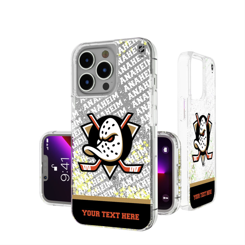 Anaheim Ducks Personalized EndZone Plus iPhone Glitter Phone Case for Apple iPhone