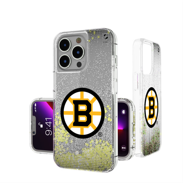 Boston Bruins Linen iPhone Glitter Phone Case for Apple iPhone