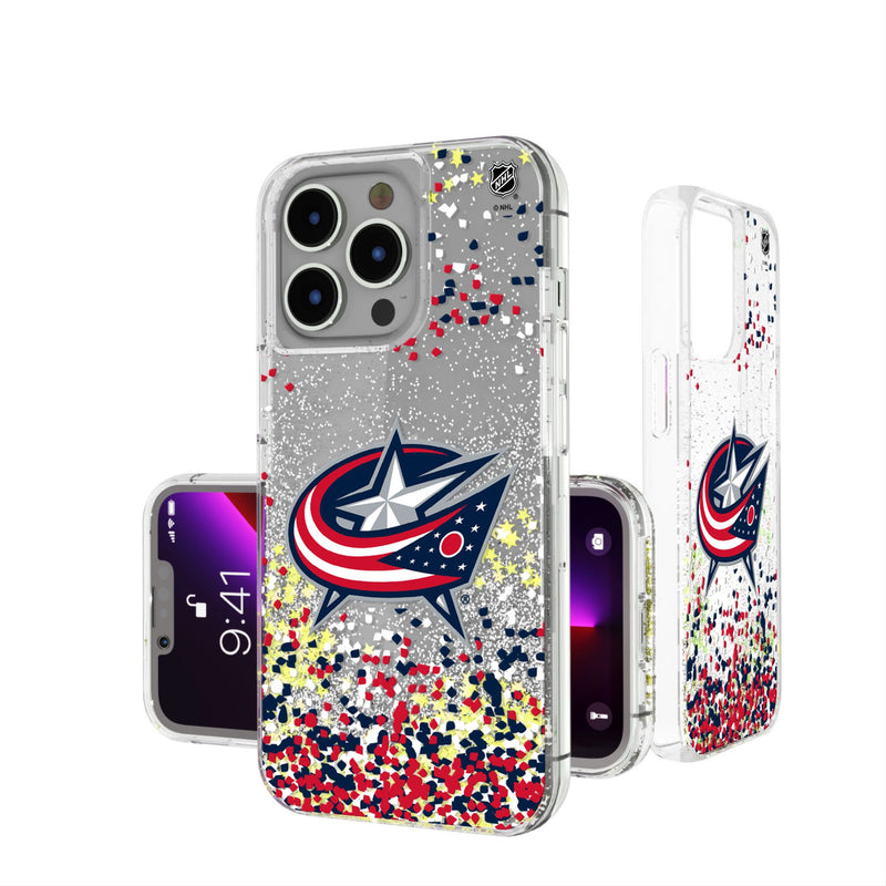 Columbus Blue Jackets Confetti iPhone Glitter Phone Case