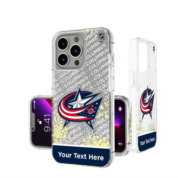 Columbus Blue Jackets Personalized EndZone Plus iPhone Glitter Phone Case for Apple iPhone