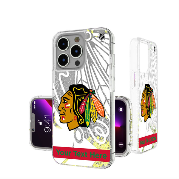 Chicago Blackhawks Personalized Tilt iPhone Glitter Phone Case for Apple iPhone