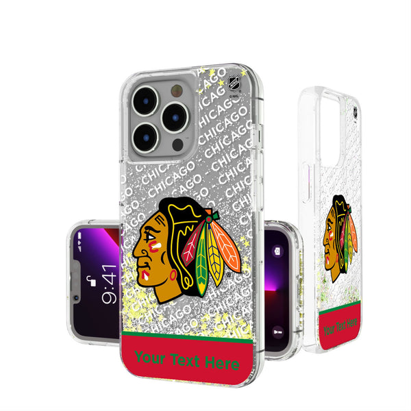 Chicago Blackhawks Personalized EndZone Plus iPhone Glitter Phone Case for Apple iPhone