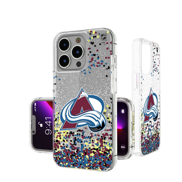 Colorado Avalanche Confetti iPhone Glitter Phone Case