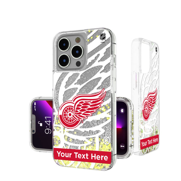 Detroit Red Wings Personalized Tilt iPhone Glitter Phone Case for Apple iPhone