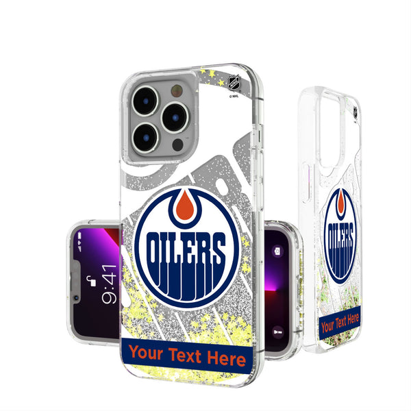 Edmonton Oilers Personalized Tilt iPhone Glitter Phone Case for Apple iPhone