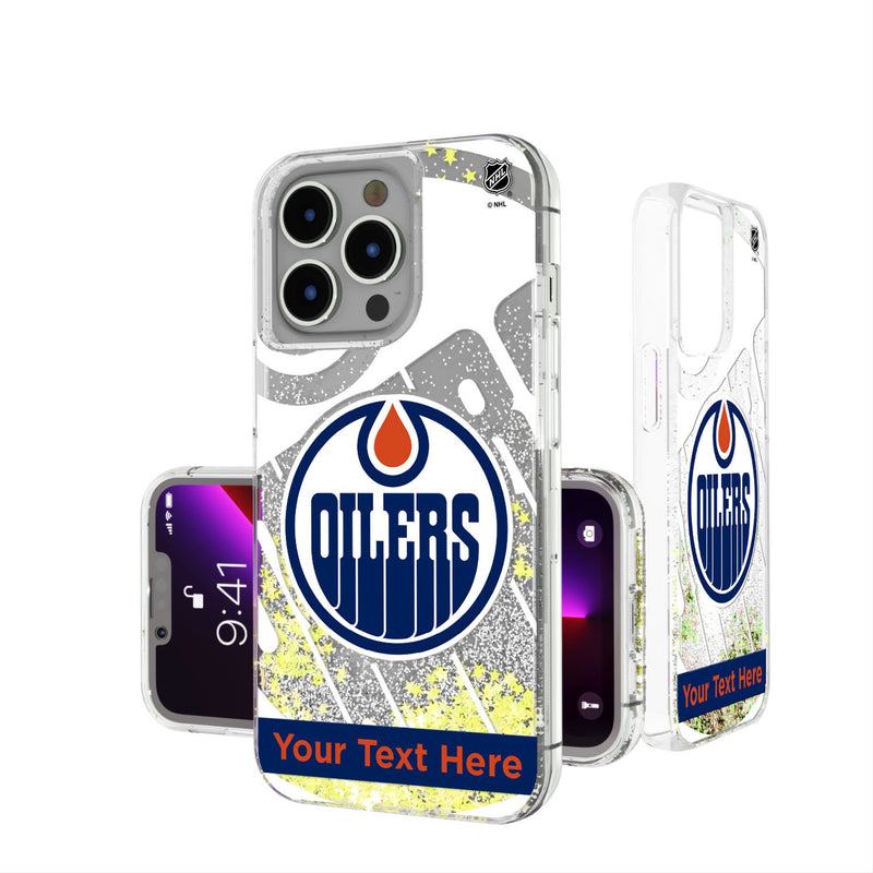 Edmonton Oilers Personalized Tilt iPhone Glitter Phone Case for Apple iPhone
