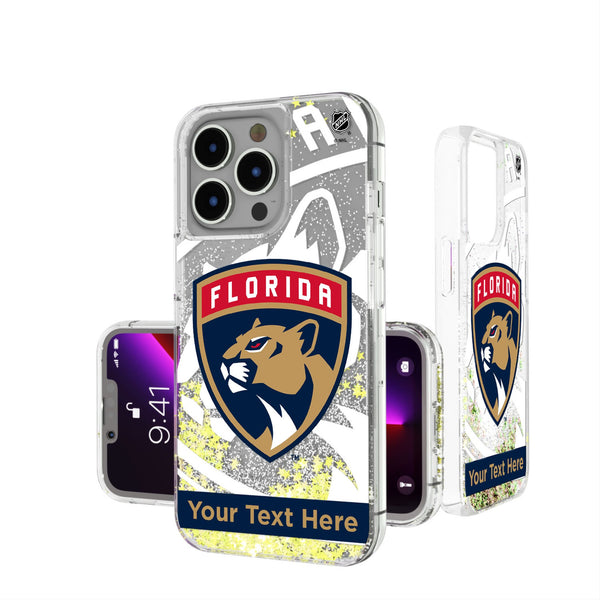 Florida Panthers Personalized Tilt iPhone Glitter Phone Case for Apple iPhone