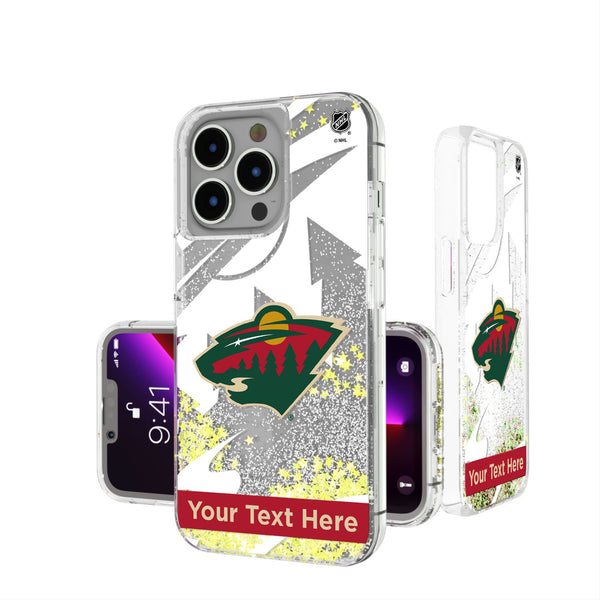 Minnesota Wild Personalized Tilt iPhone Glitter Phone Case for Apple iPhone