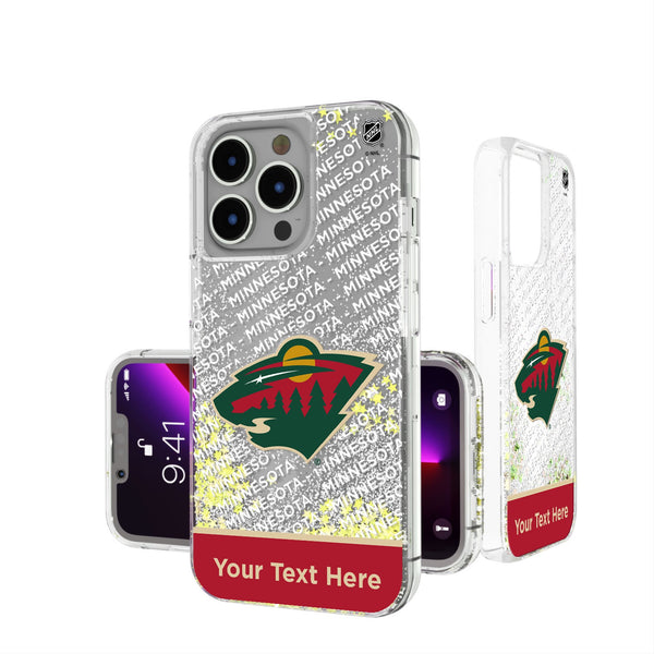 Minnesota Wild Personalized EndZone Plus iPhone Glitter Phone Case for Apple iPhone