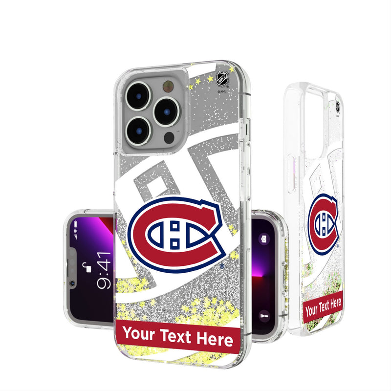 Montreal Canadiens Personalized Tilt iPhone Glitter Phone Case for Apple iPhone