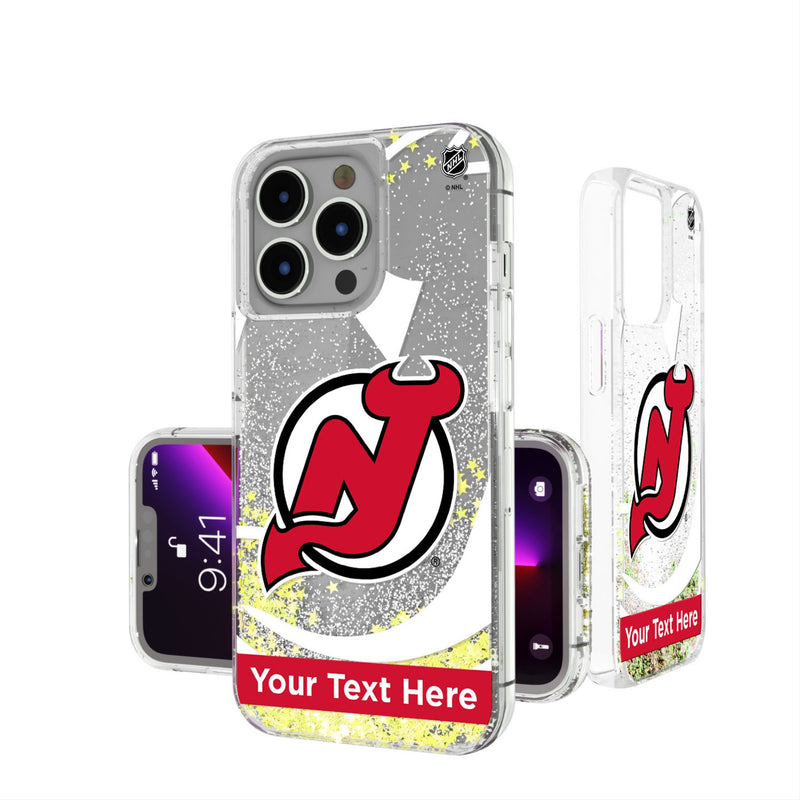New Jersey Devils Personalized Tilt iPhone Glitter Phone Case for Apple iPhone