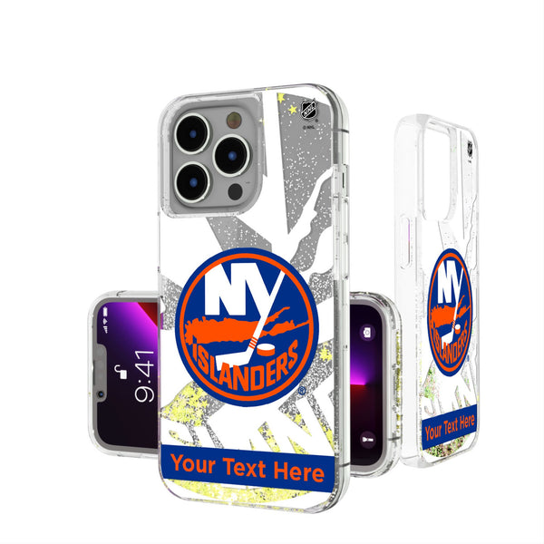New York Islanders Personalized Tilt iPhone Glitter Phone Case for Apple iPhone