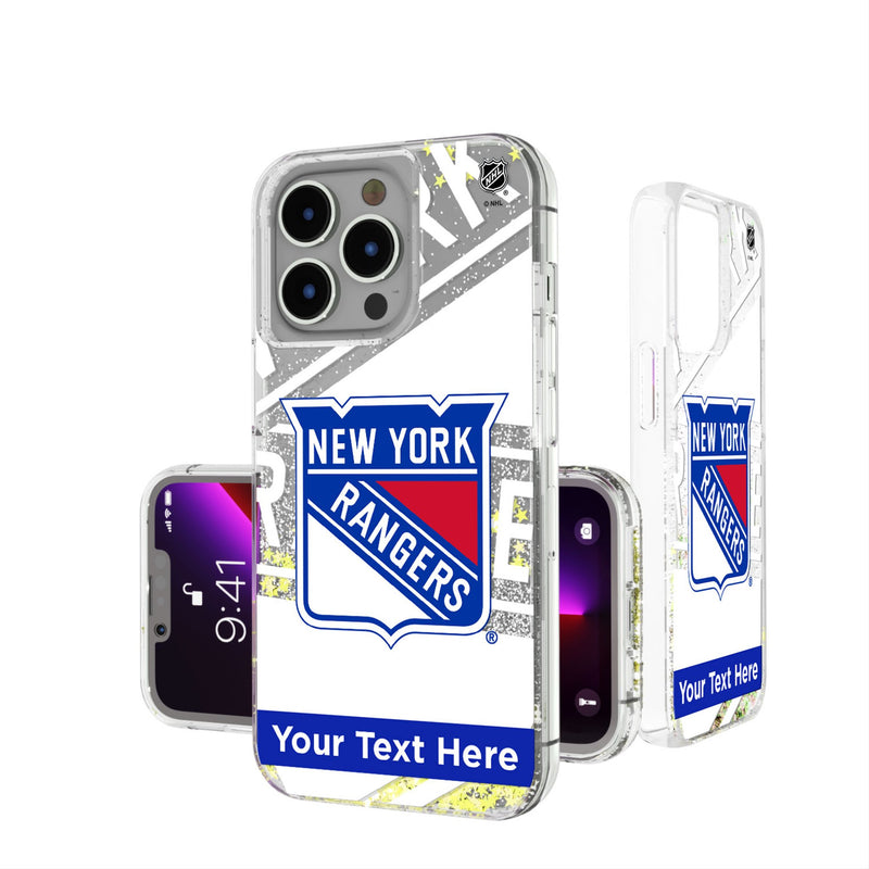 New York Rangers Personalized Tilt iPhone Glitter Phone Case for Apple iPhone