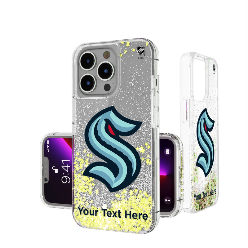 Seattle Kraken Personalized Tilt iPhone Glitter Phone Case for Apple iPhone