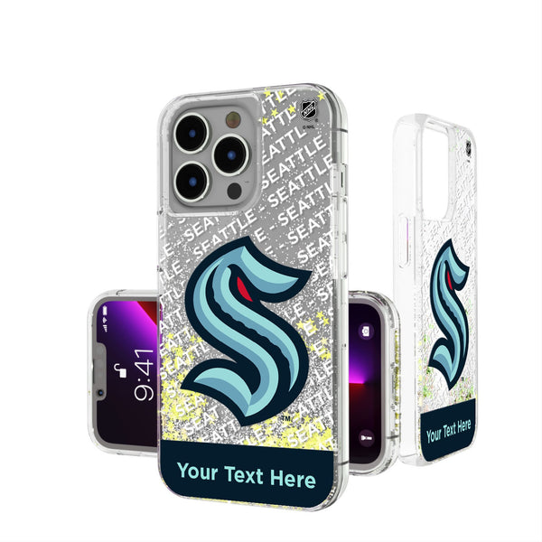 Seattle Kraken Personalized EndZone Plus iPhone Glitter Phone Case for Apple iPhone