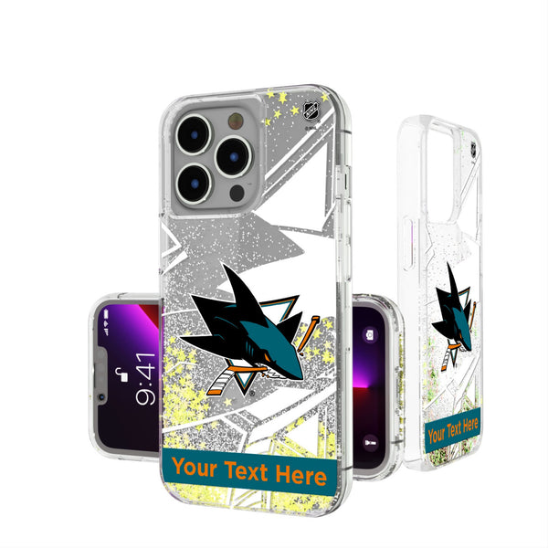 San Jose Sharks Personalized Tilt iPhone Glitter Phone Case for Apple iPhone