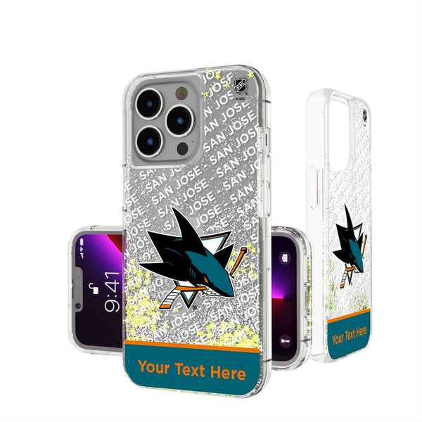 San Jose Sharks Personalized EndZone Plus iPhone Glitter Phone Case for Apple iPhone