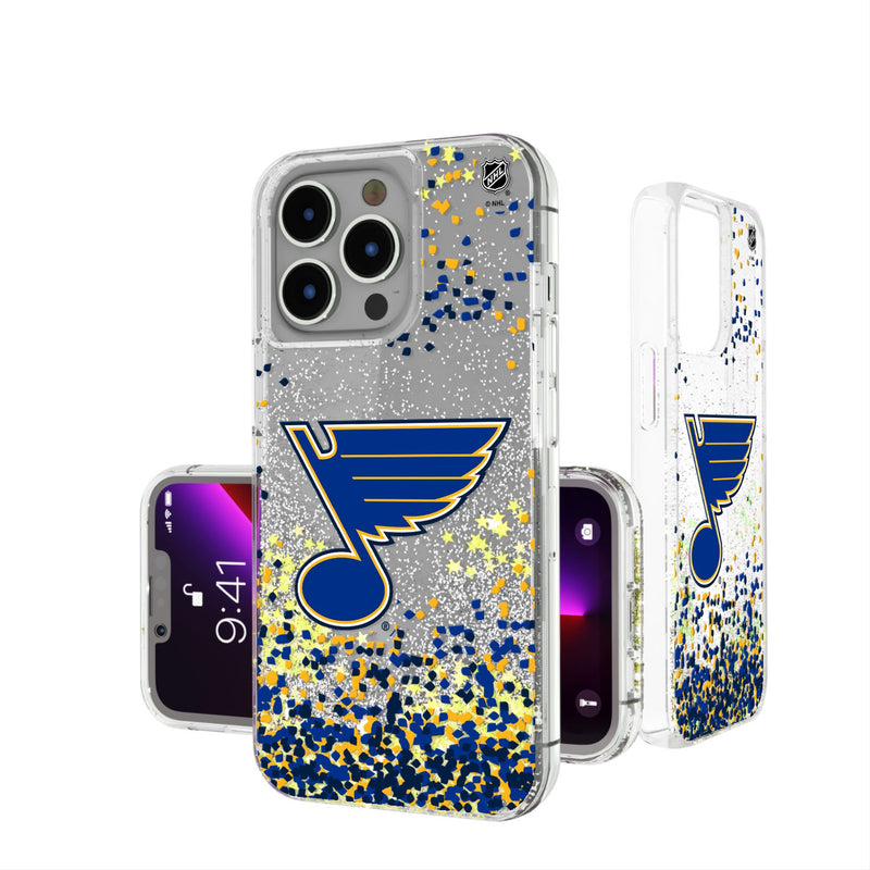 St. Louis Blues Confetti iPhone Glitter Phone Case