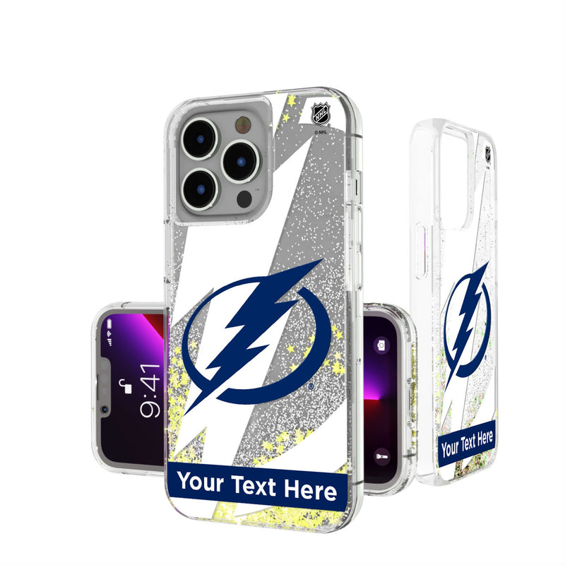 Tampa Bay Lightning Personalized Tilt iPhone Glitter Phone Case for Apple iPhone