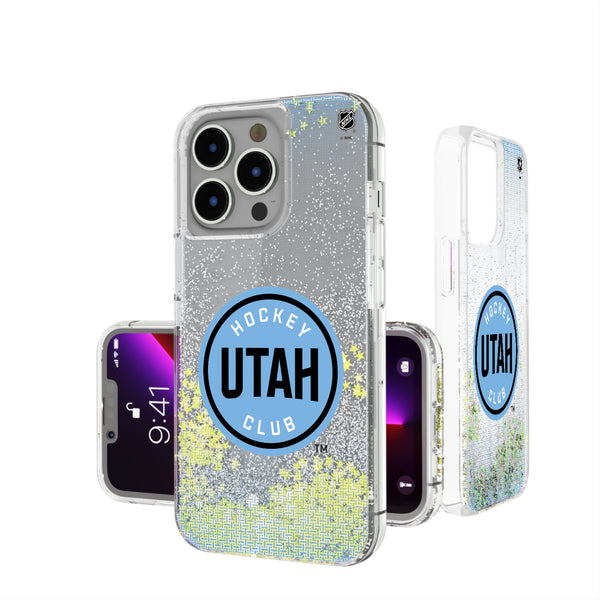 Utah Hockey Club Linen iPhone Glitter Phone Case