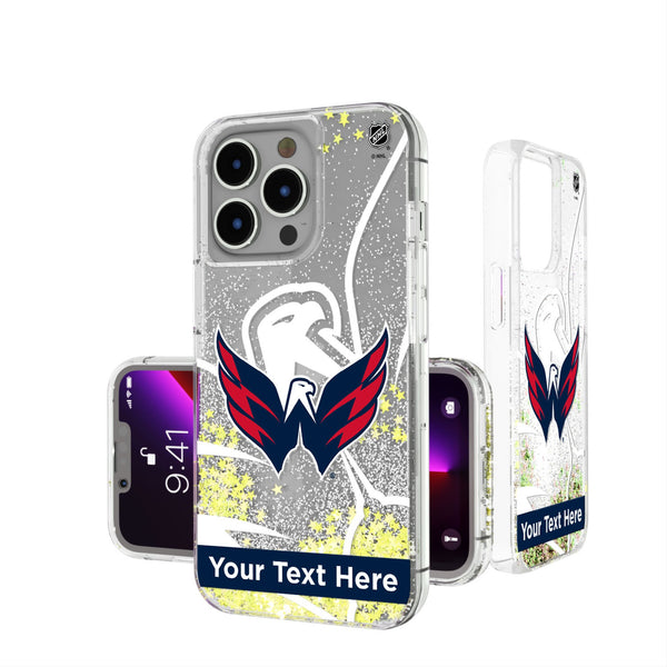 Washington Capitals Personalized Tilt iPhone Glitter Phone Case for Apple iPhone