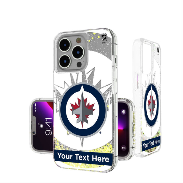 Winnipeg Jets Personalized Tilt iPhone Glitter Phone Case for Apple iPhone