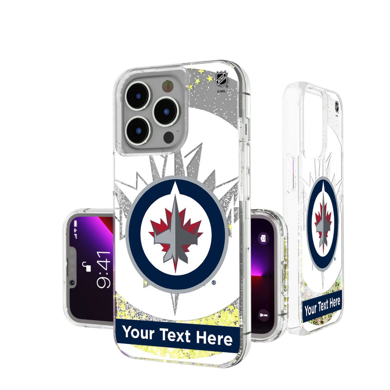Winnipeg Jets Personalized Tilt iPhone Glitter Phone Case for Apple iPhone