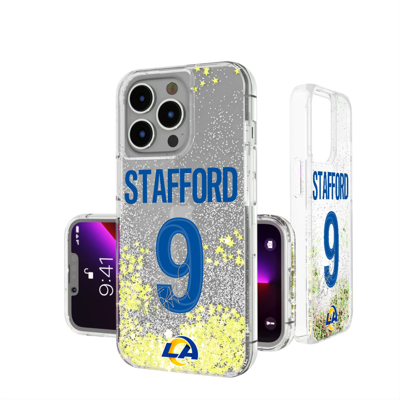 Matthew Stafford Los Angeles Rams 9 Ready iPhone Glitter Phone Case