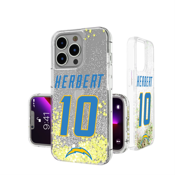 Justin Herbert Los Angeles Chargers 10 Ready iPhone Glitter Phone Case