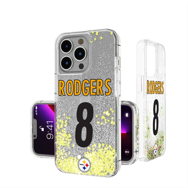 Aaron Rodgers Pittsburgh Steelers 8 Game Tactic iPhone Glitter Phone Case for Apple iPhone