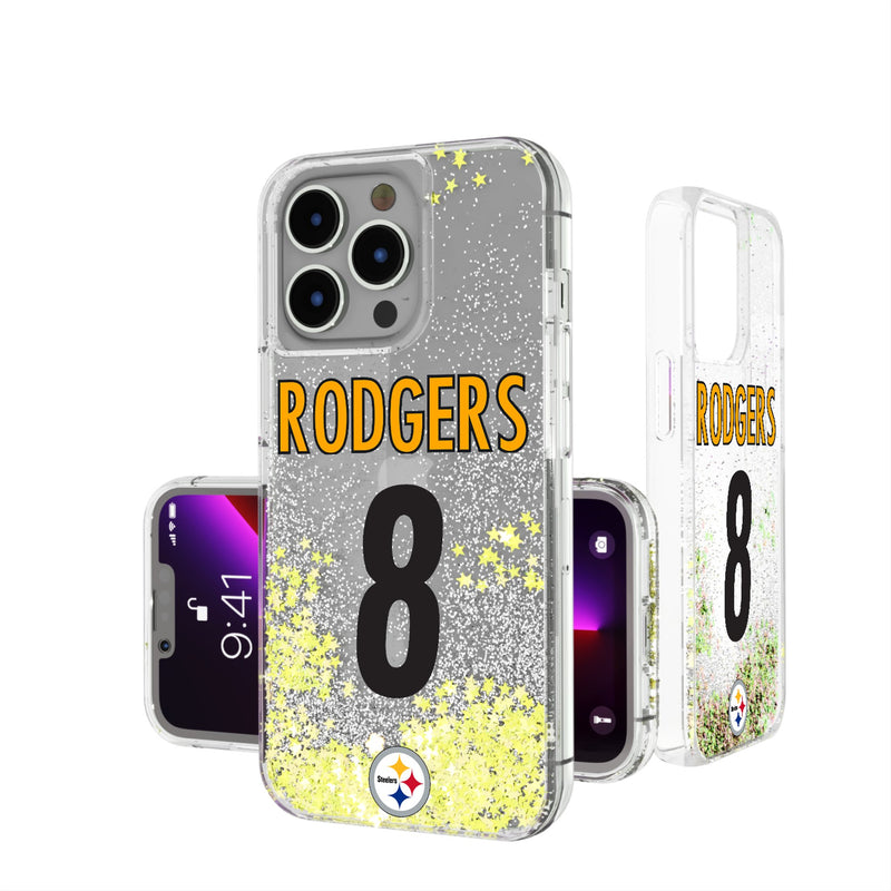 Aaron Rodgers Pittsburgh Steelers 8 Game Tactic iPhone Glitter Phone Case for Apple iPhone