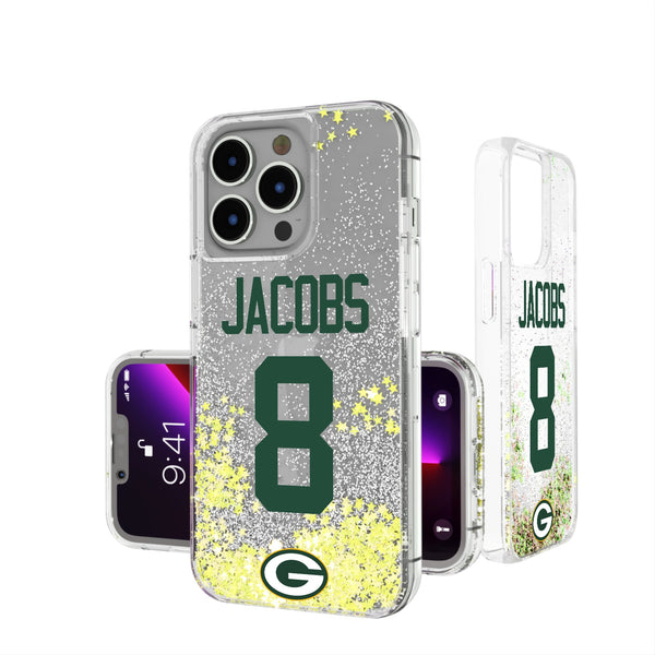 Josh Jacobs Green Bay Packers 8 Ready iPhone Glitter Phone Case