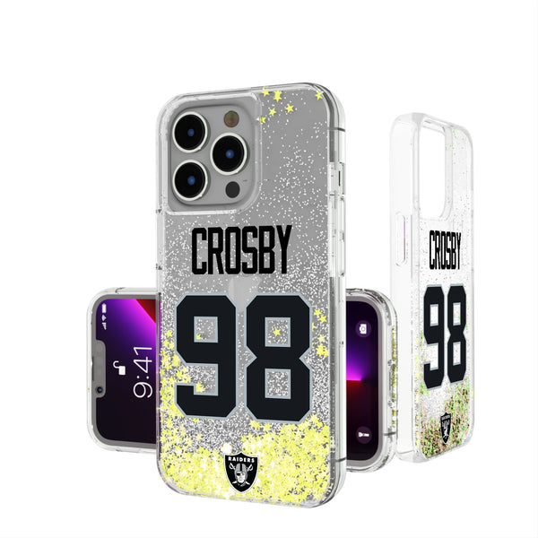 Maxx Crosby Las Vegas Raiders 98 Ready iPhone Glitter Phone Case