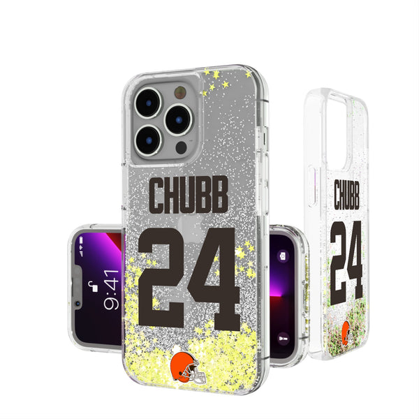Nick Chubb Cleveland Browns 24 Ready iPhone Glitter Phone Case