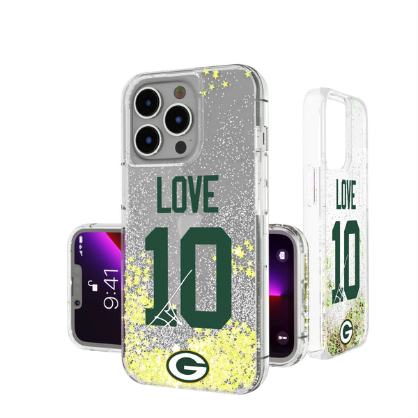 Jordan Love Green Bay Packers 10 Ready iPhone Glitter Phone Case