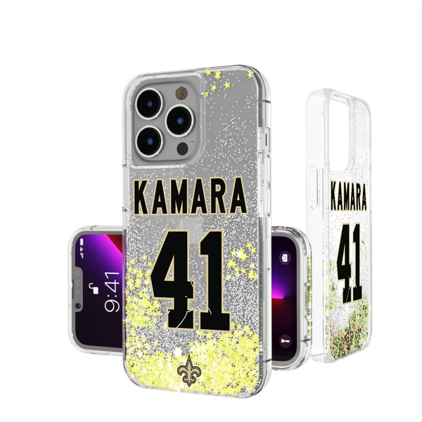 Alvin Kamara New Orleans Saints 41 Ready iPhone Glitter Phone Case