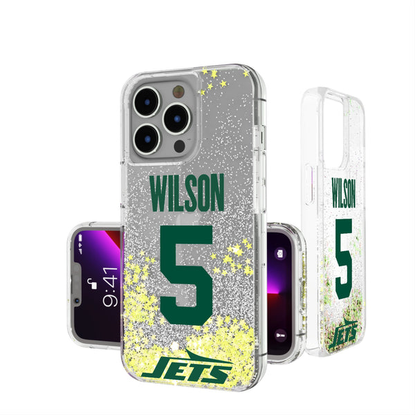 Garrett Wilson New York Jets 5 Ready iPhone Glitter Phone Case