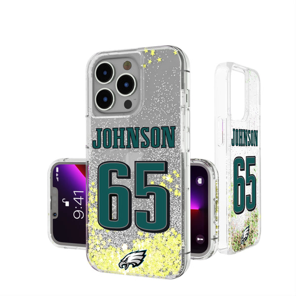 Lane Johnson Philadelphia Eagles 65 Ready iPhone Glitter Phone Case