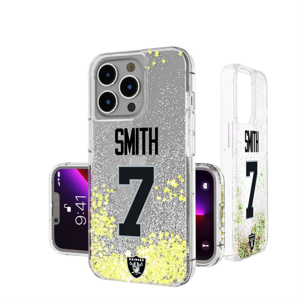 Geno Smith Las Vegas Raiders 7 Game Tactic iPhone Glitter Phone Case for Apple iPhone