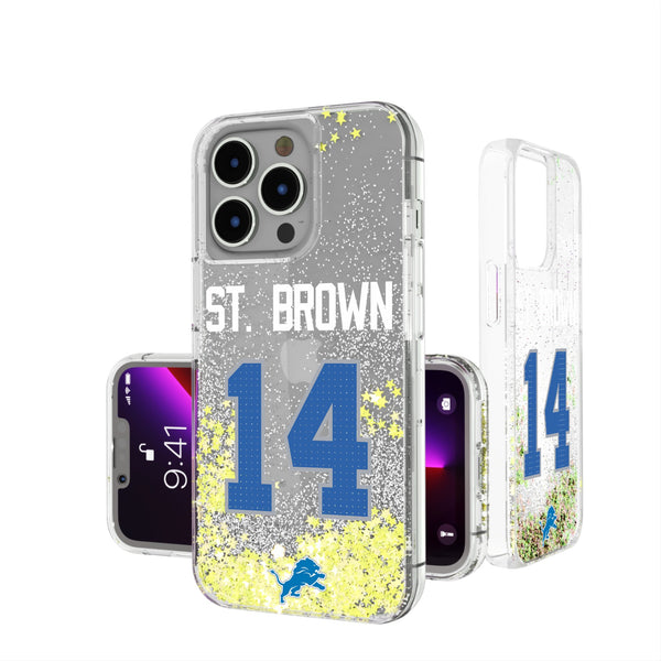 Amon-Ra St. Brown Detroit Lions 14 Ready iPhone Glitter Phone Case