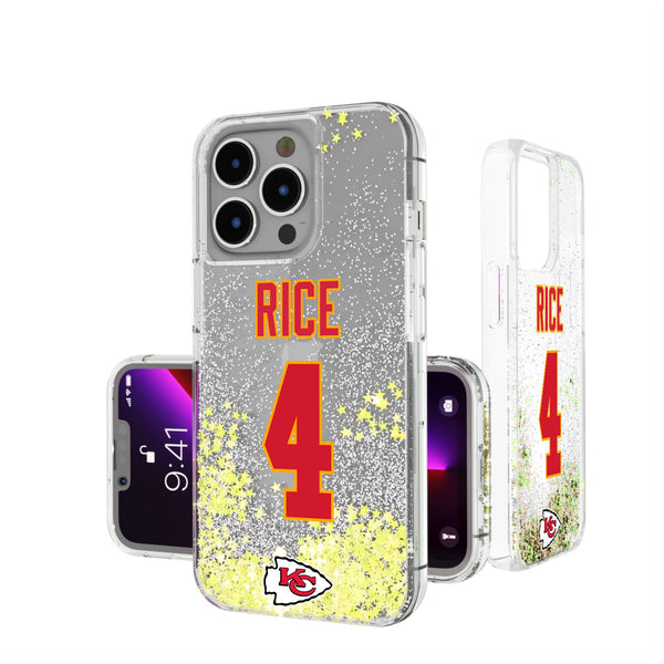 Rashee Rice Kansas City Chiefs 4 Ready iPhone Glitter Phone Case