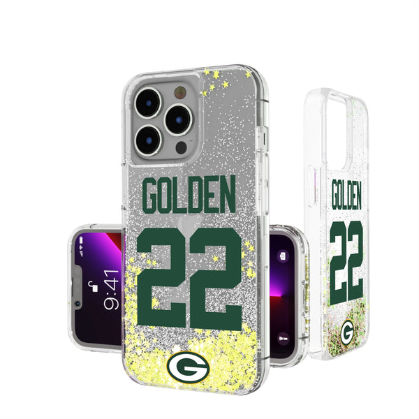 Matthew Golden Green Bay Packers 22 Game Tactic iPhone Glitter Phone Case for Apple iPhone