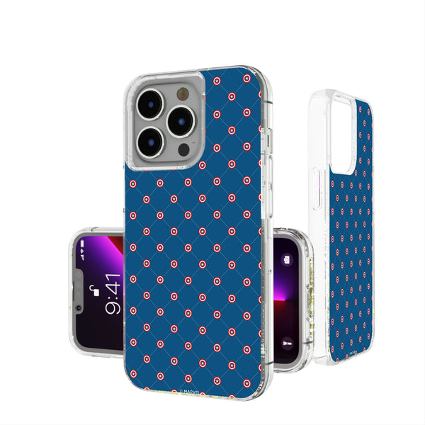 Marvel Avengers Captain America Pattern iPhone Glitter Phone Case for Apple iPhone